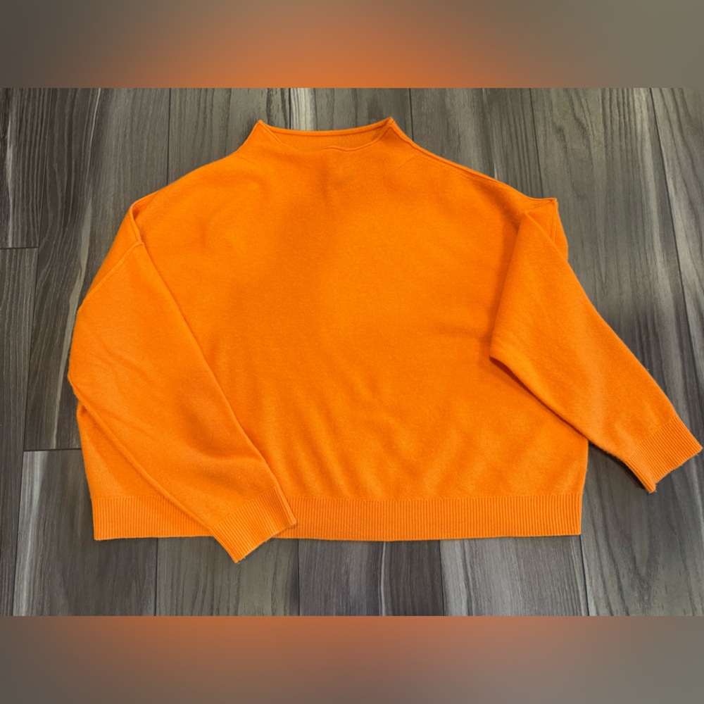 Anthropology Pilcro Vibrant Orange Knit Top